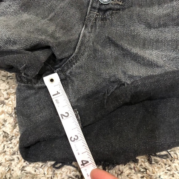 Free People We The Free Jean Shorts Size 29 Gray Distressed High Waist - Picture 6 of 9